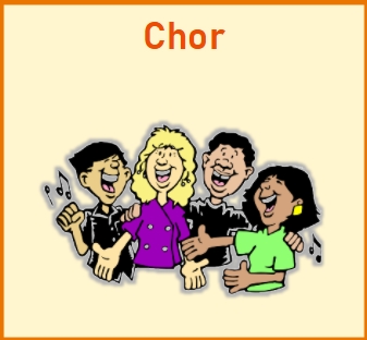Im Chor lernen die Schüler der Klassen 2- 4 Lieder für musische Schulprogramme. Der Chor ist Teil der jeweiligen Theaterinszenierung im aktuellen Schuljahr.